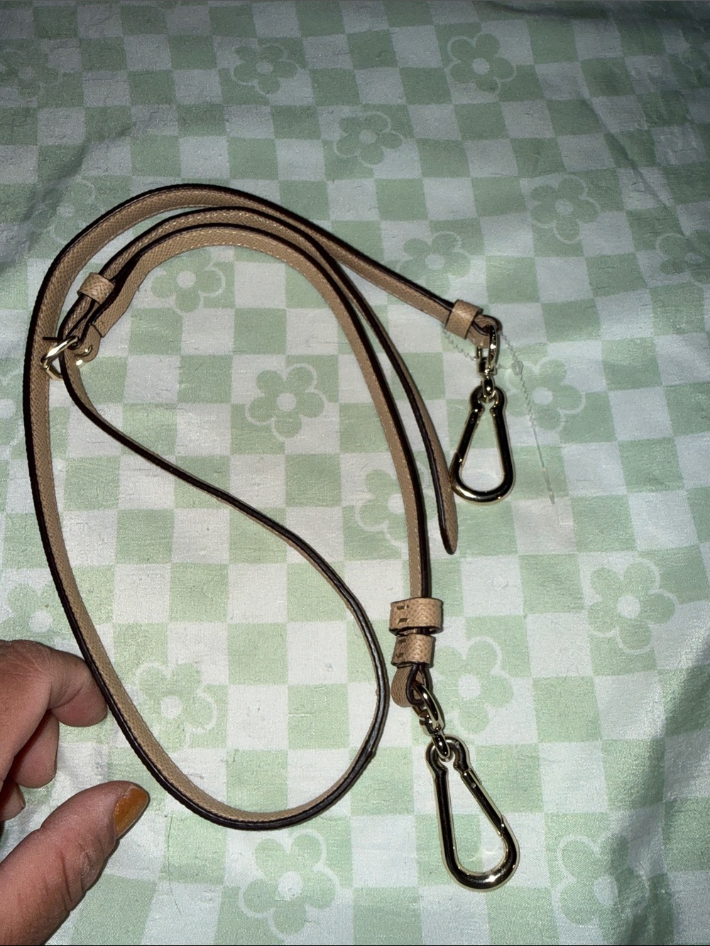 Coach Tan Leather Crossbody Strap with Gold Hardware